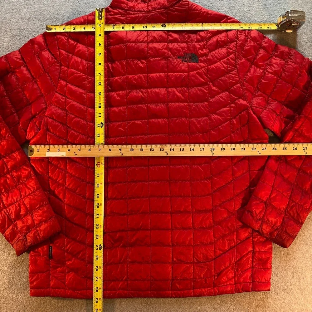The North Face Mens Thermoball Eco Jacket Red Quilted Puffer Full Zip Large L